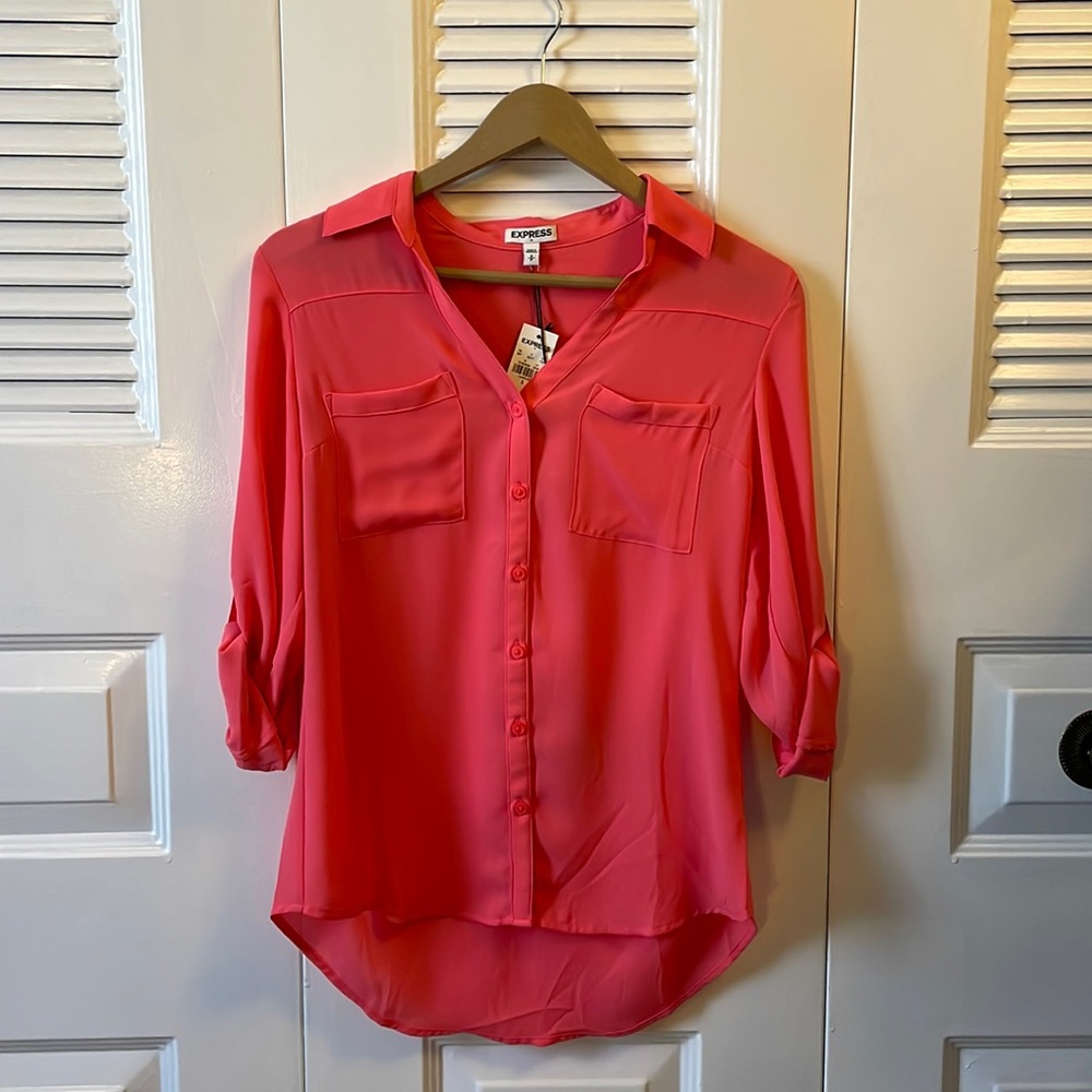 Express Pink Blouse - Slim Fit